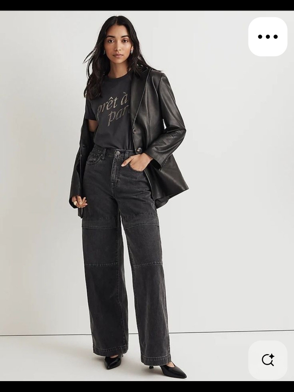 Madewell Superwide Leg Jeans In Gunter Wash Knee Pocket